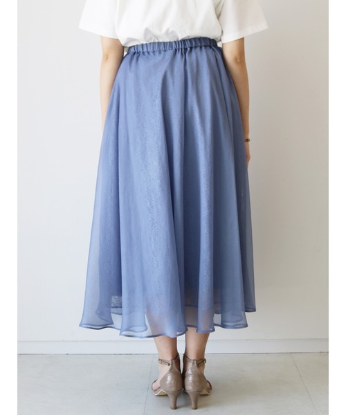 Te chichi（テチチ）の「シフォン楊柳×レースフレアスカート（スカート・レディース・モカ/ブルー/グレー・ﾌﾘ-）」の7枚目の写真