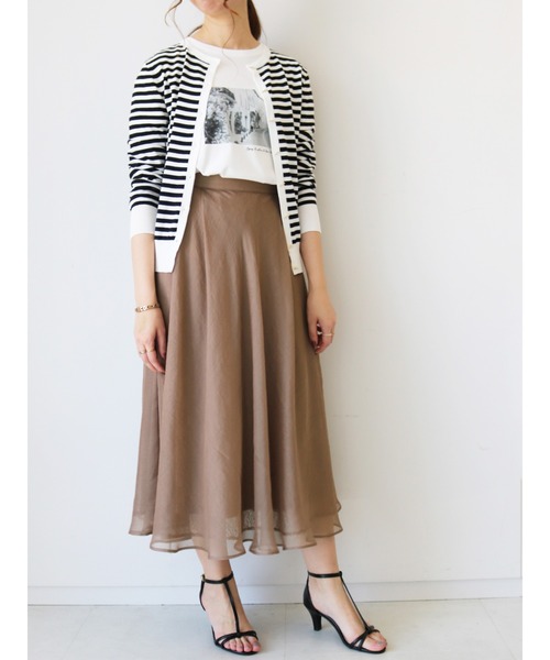 Te chichi（テチチ）の「シフォン楊柳×レースフレアスカート（スカート・レディース・モカ/ブルー/グレー・ﾌﾘ-）」の22枚目の写真