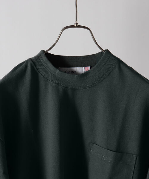 GLOSTER（グロスター）の「USAコットンタックリブTシャツ（Tシャツ/カットソー・メンズ・キナリ/サックスブルー/グリーン・MEDIUM/LARGE）」の3枚目の写真