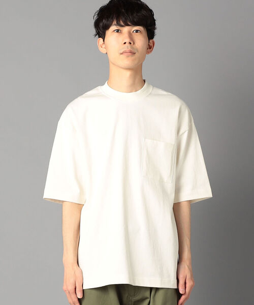 GLOSTER（グロスター）の「USAコットンタックリブTシャツ（Tシャツ/カットソー・メンズ・キナリ/サックスブルー/グリーン・MEDIUM/LARGE）」の4枚目の写真