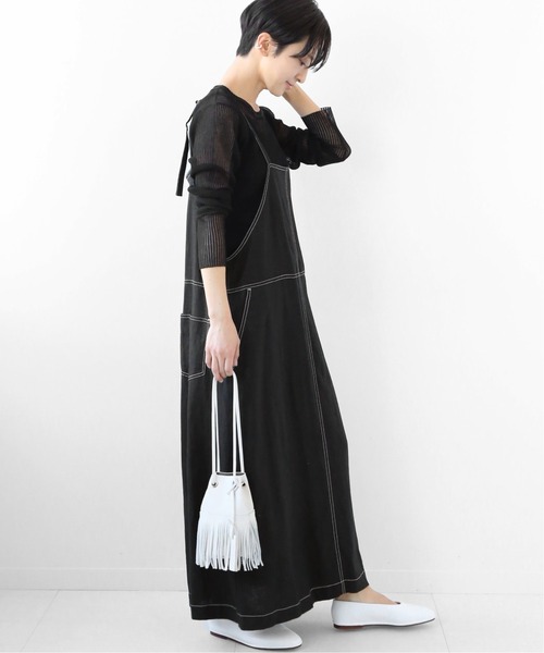 JOURNAL STANDARD relume（ジャーナルスタンダード　レリューム）の「リネン/VISキャンバス エプロンワンピース◆（ワンピース・レディース・ブラック/ベージュ・FREE）」の8枚目の写真