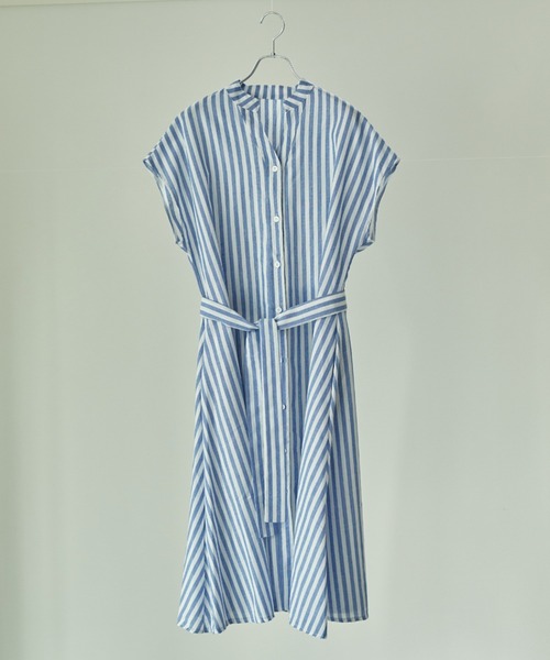 ECRIRE（エクリール）の「ストライプシャツワンピース（シャツワンピース・レディース・ブラック/ベージュ/ブルー・フリー）」の15枚目の写真