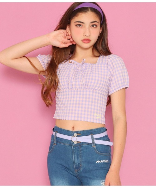 ANAP GｉRL（アナップガール）の「リバーシブルエナメル細ベルト（ベルト・キッズ・ミント/イエロー/ラベンダー・FREE）」の12枚目の写真