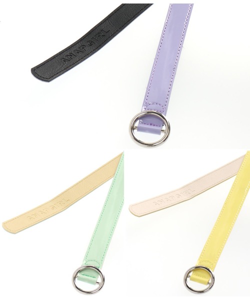 ANAP GｉRL（アナップガール）の「リバーシブルエナメル細ベルト（ベルト・キッズ・ミント/イエロー/ラベンダー・FREE）」の4枚目の写真