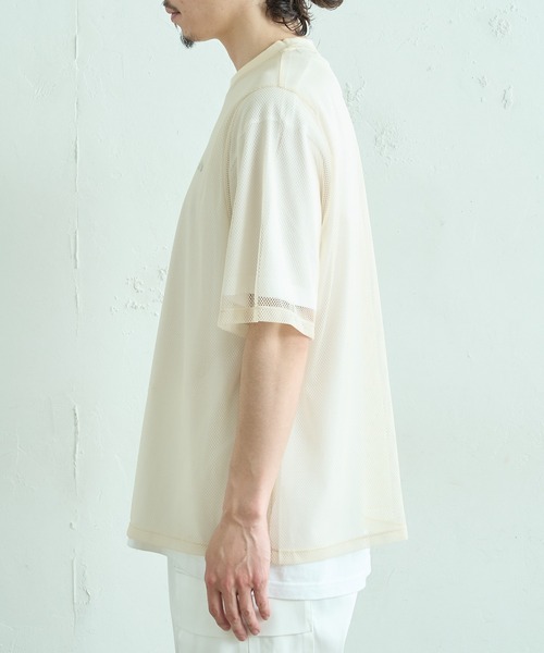 Lui's(ルイス)の「ビッグメッシュTシャツ(Tシャツ/カットソー・メンズ・ベージュ/ブラック/ホワイト・FREE)」の13枚目の写真