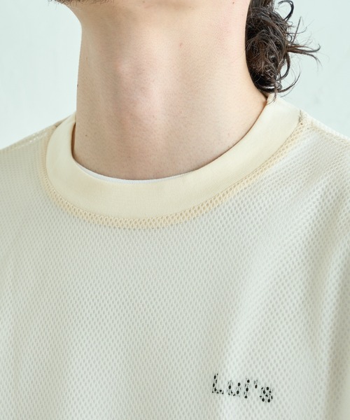 Lui's(ルイス)の「ビッグメッシュTシャツ(Tシャツ/カットソー・メンズ・ベージュ/ブラック/ホワイト・FREE)」の7枚目の写真