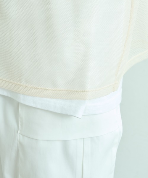 Lui's(ルイス)の「ビッグメッシュTシャツ(Tシャツ/カットソー・メンズ・ベージュ/ブラック/ホワイト・FREE)」の16枚目の写真