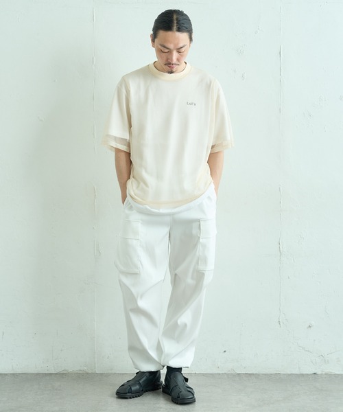 Lui's(ルイス)の「ビッグメッシュTシャツ(Tシャツ/カットソー・メンズ・ベージュ/ブラック/ホワイト・FREE)」の14枚目の写真