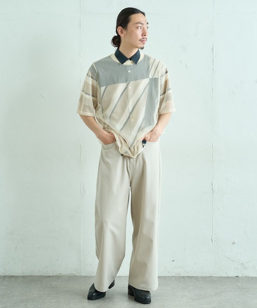 Lui's(ルイス)の「ビッグメッシュTシャツ(Tシャツ/カットソー・メンズ・ベージュ/ブラック/ホワイト・FREE)」の18枚目の写真