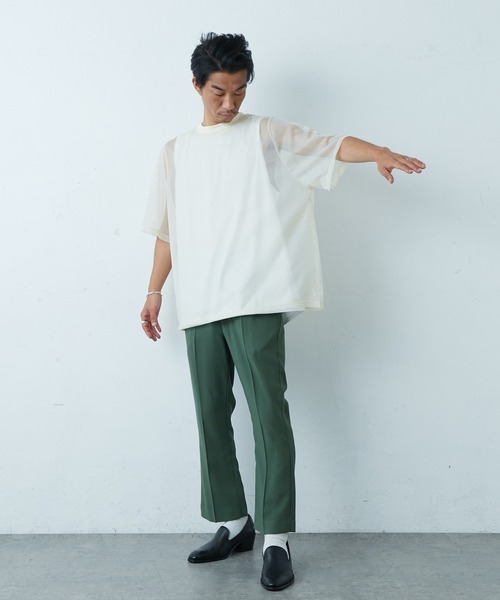 Lui's(ルイス)の「ビッグメッシュTシャツ(Tシャツ/カットソー・メンズ・ベージュ/ブラック/ホワイト・FREE)」の20枚目の写真