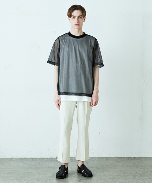 Lui's(ルイス)の「ビッグメッシュTシャツ(Tシャツ/カットソー・メンズ・ベージュ/ブラック/ホワイト・FREE)」の21枚目の写真