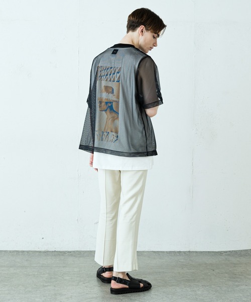 Lui's(ルイス)の「ビッグメッシュTシャツ(Tシャツ/カットソー・メンズ・ベージュ/ブラック/ホワイト・FREE)」の22枚目の写真