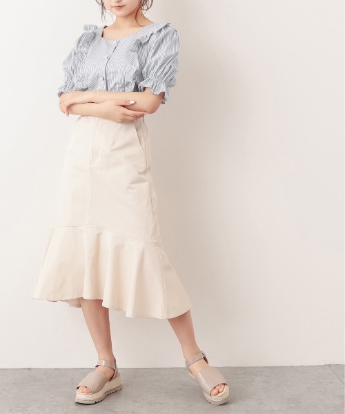 OLIVE des OLIVE（オリーブデオリーブ）の「天使のブラウス/フリルブラウス（シャツ/ブラウス・レディース・オフホワイト/ブラック/ベージュ/ライトグレー/サックスブルー・FREE）」の13枚目の写真