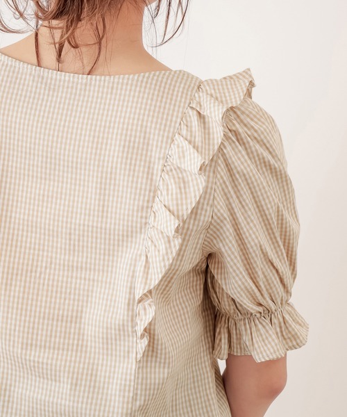 OLIVE des OLIVE（オリーブデオリーブ）の「天使のブラウス/フリルブラウス（シャツ/ブラウス・レディース・オフホワイト/ブラック/ベージュ/ライトグレー/サックスブルー・FREE）」の9枚目の写真