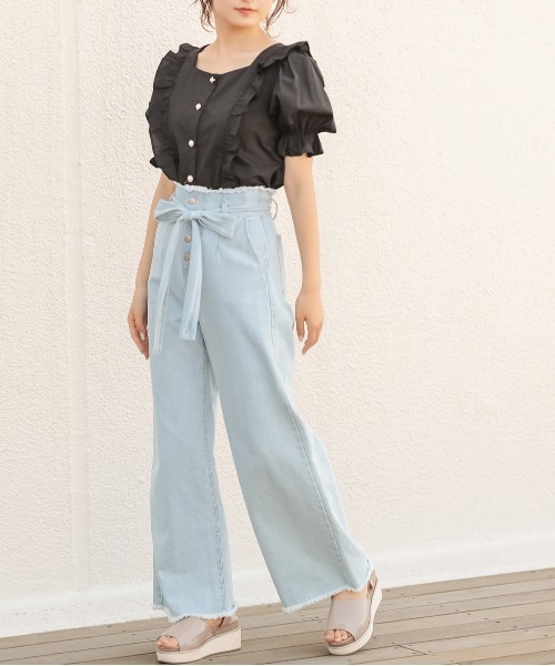 OLIVE des OLIVE（オリーブデオリーブ）の「天使のブラウス/フリルブラウス（シャツ/ブラウス・レディース・オフホワイト/ブラック/ベージュ/ライトグレー/サックスブルー・FREE）」の19枚目の写真