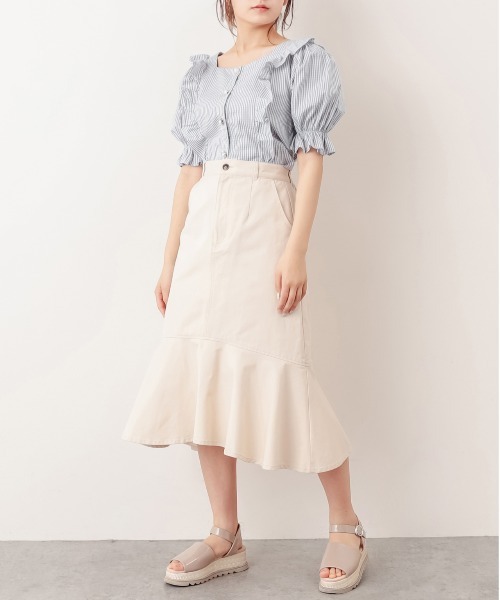 OLIVE des OLIVE（オリーブデオリーブ）の「天使のブラウス/フリルブラウス（シャツ/ブラウス・レディース・オフホワイト/ブラック/ベージュ/ライトグレー/サックスブルー・FREE）」の16枚目の写真