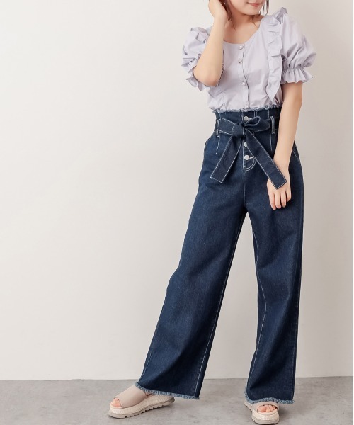 OLIVE des OLIVE（オリーブデオリーブ）の「天使のブラウス/フリルブラウス（シャツ/ブラウス・レディース・オフホワイト/ブラック/ベージュ/ライトグレー/サックスブルー・FREE）」の11枚目の写真