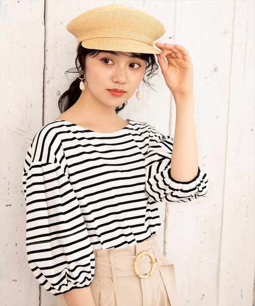 WILLSELECTION(ウィルセレクション)の「シルケット天竺ボリュームスリーブ飾り釦トップス(Tシャツ/カットソー・レディース・ライトベージュ/ブラック/オフホワイト/ブラック系その他4/ピンク・MEDIUM)」の3枚目の写真