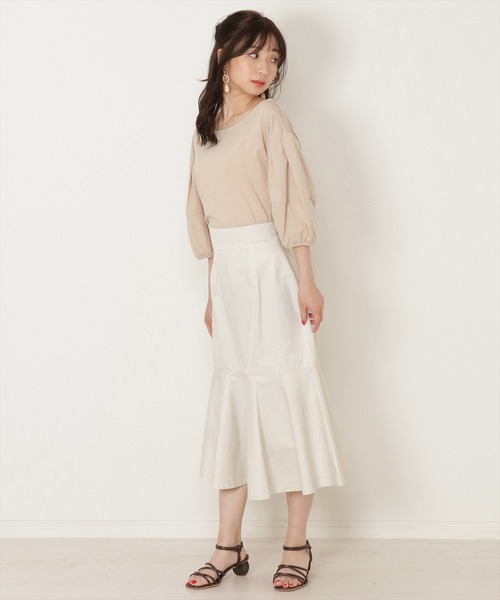 WILLSELECTION(ウィルセレクション)の「シルケット天竺ボリュームスリーブ飾り釦トップス(Tシャツ/カットソー・レディース・ライトベージュ/ブラック/オフホワイト/ブラック系その他4/ピンク・MEDIUM)」の10枚目の写真