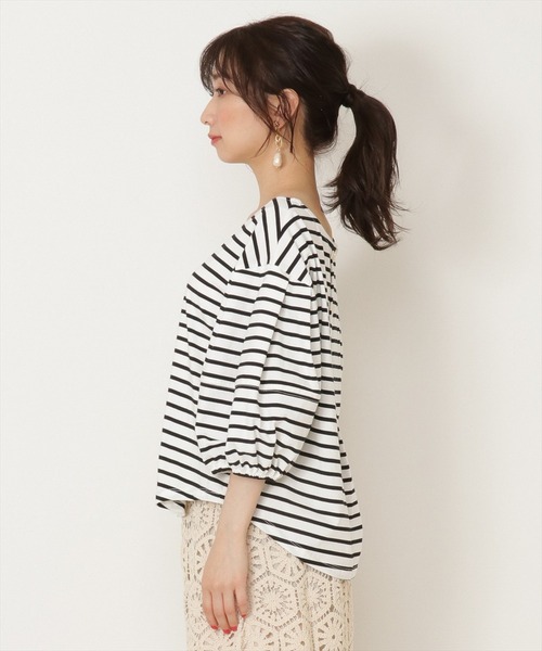 WILLSELECTION(ウィルセレクション)の「シルケット天竺ボリュームスリーブ飾り釦トップス(Tシャツ/カットソー・レディース・ライトベージュ/ブラック/オフホワイト/ブラック系その他4/ピンク・MEDIUM)」の17枚目の写真