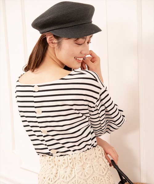 WILLSELECTION(ウィルセレクション)の「シルケット天竺ボリュームスリーブ飾り釦トップス(Tシャツ/カットソー・レディース・ライトベージュ/ブラック/オフホワイト/ブラック系その他4/ピンク・MEDIUM)」の13枚目の写真