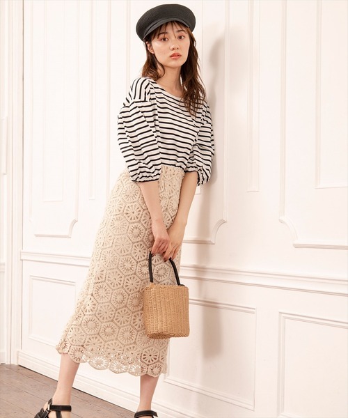 WILLSELECTION(ウィルセレクション)の「シルケット天竺ボリュームスリーブ飾り釦トップス(Tシャツ/カットソー・レディース・ライトベージュ/ブラック/オフホワイト/ブラック系その他4/ピンク・MEDIUM)」の14枚目の写真