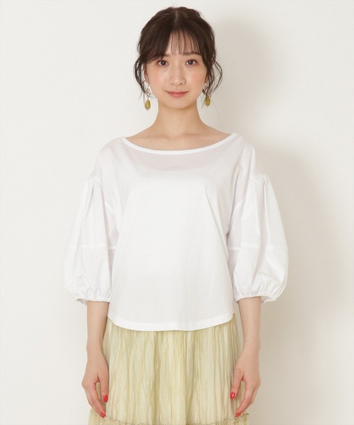 WILLSELECTION(ウィルセレクション)の「シルケット天竺ボリュームスリーブ飾り釦トップス(Tシャツ/カットソー・レディース・ライトベージュ/ブラック/オフホワイト/ブラック系その他4/ピンク・MEDIUM)」の22枚目の写真