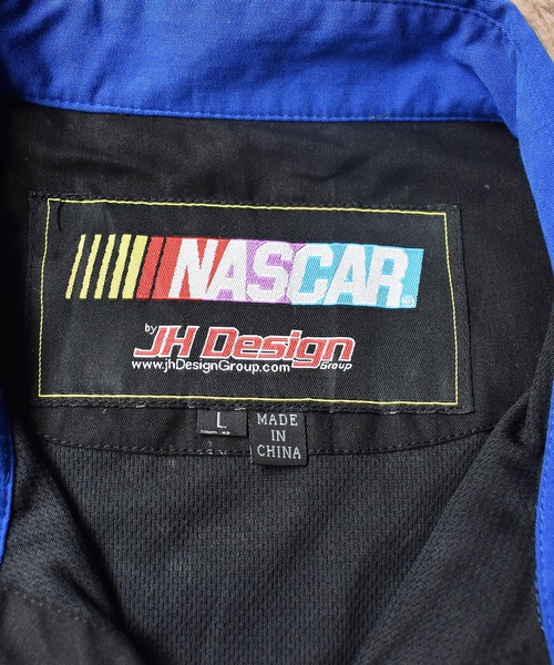 NASCAR JH Design 刺繍ロゴ スポンサー レーシングシャツ L 黒 mens-jh-design-black-nascar-