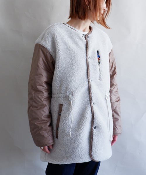 MANASTASH（マナスタッシュ）の「MANASTASH/マナスタッシュ　W's REVERSIBLE JKT　ウィメンズ　リバーシブル　ジャケット　ボア（ブルゾン・レディース・ブラック/ナチュラル・MEDIUM）」の16枚目の写真