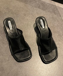 スクエアトゥソフトレザーサンダル