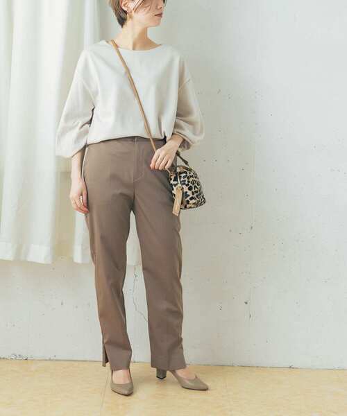 URBAN RESEARCH ROSSO WOMEN(アーバンリサーチ ロッソ)の「サイドジップスリットパンツ(その他パンツ・レディース・ブラック/モカ・38/36)」の4枚目の写真