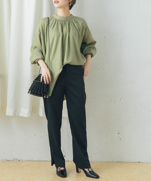 URBAN RESEARCH ROSSO WOMEN(アーバンリサーチ ロッソ)の「サイドジップスリットパンツ(その他パンツ・レディース・ブラック/モカ・38/36)」の9枚目の写真