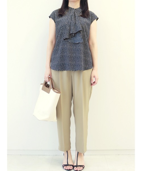 Te chichi（テチチ）の「ランダム幾何柄ボウタイブラウス（シャツ/ブラウス・レディース・オフホワイト/ネイビー・ﾌﾘ-）」の19枚目の写真