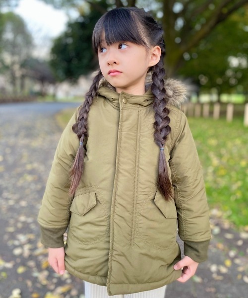 MAKE YOUR DAY（メイクユアデイ）の「モッズコート■80～140cm（モッズコート・キッズ・カーキ/ブラック/ベージュ/マルチ・80/100/110/130/140/120/90）」の4枚目の写真