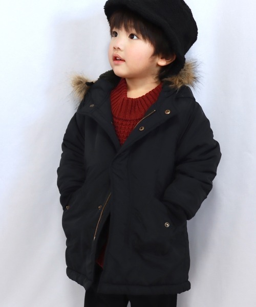 MAKE YOUR DAY（メイクユアデイ）の「モッズコート■80～140cm（モッズコート・キッズ・カーキ/ブラック/ベージュ/マルチ・80/100/110/130/140/120/90）」の2枚目の写真