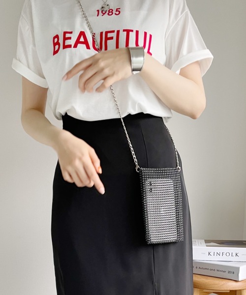 Alite cloth(アリーテクロス)の「メタルミニショルダー(ショルダーバッグ・レディース・シルバー/ブラック・FREE)」の6枚目の写真