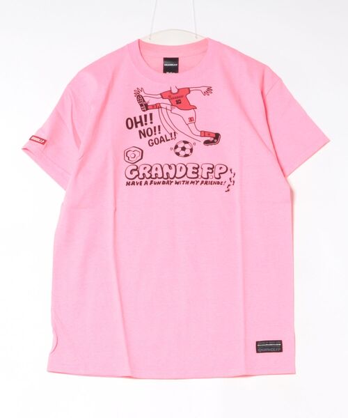 GRANDE FOOTBALL PRODUCTS(グランデフットボールプロダクツ)の「GRANDE.F.P OH!!NO!GOAL!-Tシャツ(Tシャツ/カットソー・メンズ・レッド/ブラック/イエロー/ホワイト/ピンク/ヘザーチャコール・M/XXL/XL/L/S)」の1枚目の写真