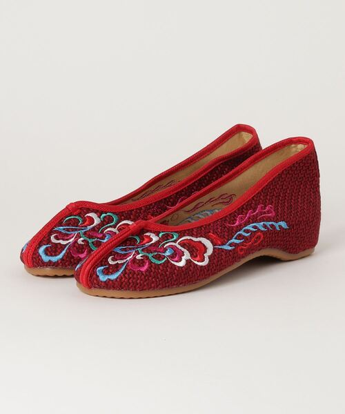 SPRUCE（スプルース）の「EM:刺繍 カンフーシューズ（バレエシューズ・レディース・ベージュ/グレー/レッド・39/38/36/37）」の20枚目の写真