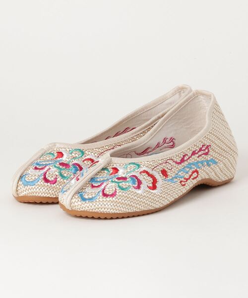 SPRUCE（スプルース）の「EM:刺繍 カンフーシューズ（バレエシューズ・レディース・ベージュ/グレー/レッド・39/38/36/37）」の21枚目の写真