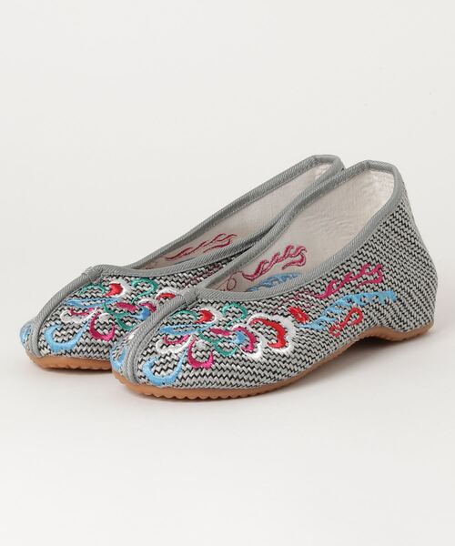 SPRUCE（スプルース）の「EM:刺繍 カンフーシューズ（バレエシューズ・レディース・ベージュ/グレー/レッド・39/38/36/37）」の22枚目の写真