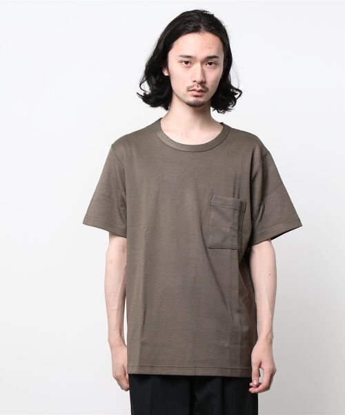 votole（ボトル）の「ﾊﾟｰﾙﾆｯﾄﾎﾟｹｯﾄTEE（Tシャツ/カットソー・メンズ・バーガンディー/オリーブ・44/48）」の2枚目の写真