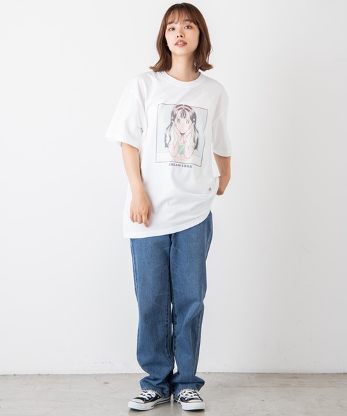 WEGO GRAPHICS（ウィゴーグラフィックス）の「WEGO/放課後アートWEGO/部 三枝かりん T（Tシャツ/カットソー・メンズ・ホワイト/ブラック・MEDIUM/LARGE/X-LARGE）」の4枚目の写真
