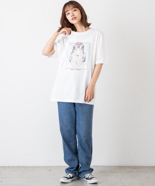 WEGO GRAPHICS（ウィゴーグラフィックス）の「WEGO/放課後アートWEGO/部 三枝かりん T（Tシャツ/カットソー・メンズ・ホワイト/ブラック・MEDIUM/LARGE/X-LARGE）」の5枚目の写真