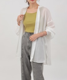 COLONY 2139 | バンドカラーボリューム袖シアーシャツ(シャツ/ブラウス)