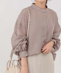 COLONY 2139 | バンドカラーボリューム袖シアーシャツ(シャツ/ブラウス)