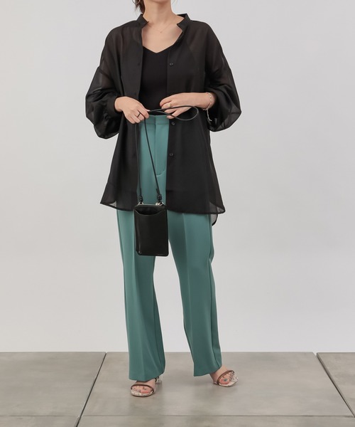 COLONY 2139（コロニートゥーワンスリーナイン）の「バンドカラーボリューム袖シアーシャツ（シャツ/ブラウス・レディース・ブラック/オフホワイト/グレイッシュベージュ・FREE）」の13枚目の写真