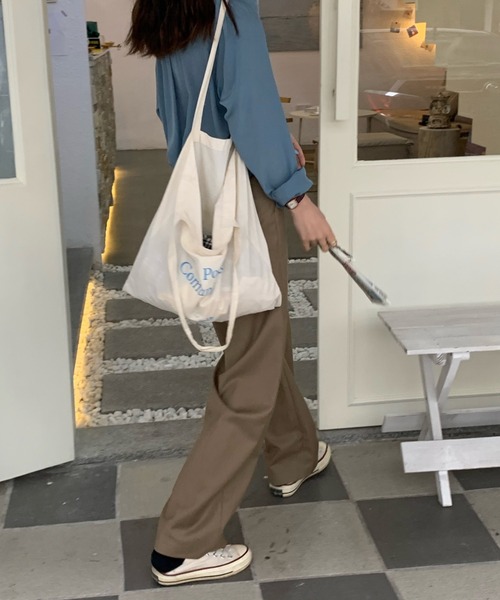 by muni:r（バイ ムニール）の「ロングなシルエットのピンタックスラックス（スラックス・レディース・ブラック/グレー/ベージュ/レッド/ブルー/オレンジ/ネイビー/ライトピンク・SMALL/MEDIUM）」の19枚目の写真