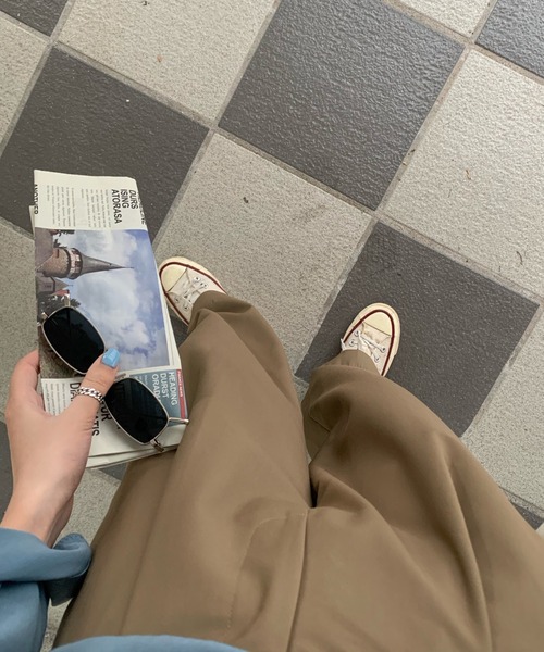 by muni:r（バイ ムニール）の「ロングなシルエットのピンタックスラックス（スラックス・レディース・ブラック/グレー/ベージュ/レッド/ブルー/オレンジ/ネイビー/ライトピンク・SMALL/MEDIUM）」の21枚目の写真