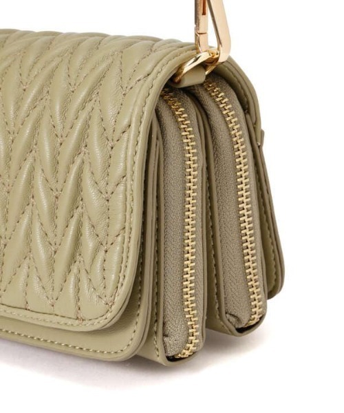 N.（N. Natural Beauty Basic）（エヌエヌナチュラルビューティーベーシック）の「◆ワイドベルトキルティングミニショルダーバッグ（ショルダーバッグ・レディース・ブラック/ナチュラル/ライトグリーン・ﾌﾘ-）」の13枚目の写真