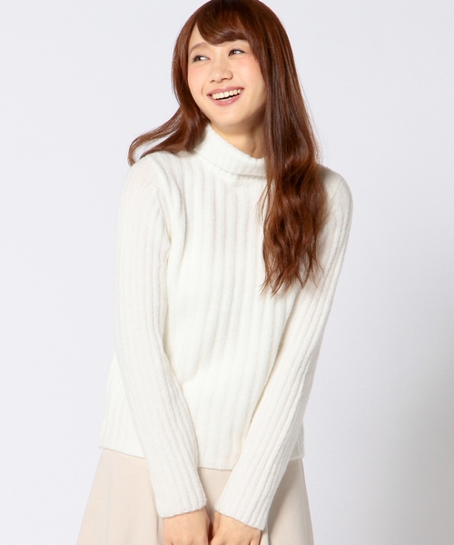 Another Edition（アナザーエディション）の「太リブショートプルオーバー/ AE フトRIB SRT PO◆（ニット/セーター・レディース・オフホワイト/ブラック/ライトブルー・フリー）」の2枚目の写真